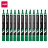 DELI THINK PERMANENT MARKER CHISEL TIP 5MM GREEN BOX 12