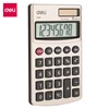 DELI POCKET CALCULATOR METAL 8 DIGITS WITH COVER GOLDEN