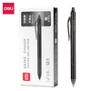 DELI RETRACTABLE FRIXION ERASABLE GEL PEN 05MM BLACK BOX 12