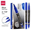 DELI MATE DUAL NIB MARKER BULLET TIP 10MM FINE TIP 05MM BLUE BOX 12