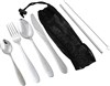 RUGGED XTREMES STAINLESS STEEL 6 PIECE CUTLERY SET IN MESH BAG