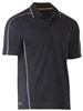 BISLEY COOL MESH POLO WITH REFLECTIVE PIPING  CHARCOAL  SIZE SMALL