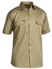 BISLEY MENS COOL LIGHTWEIGHT SHORT SLEEVE COTTON DRILL SHIRT  KHAKI  SIZE SMALL
