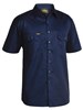 BISLEY MENS COOL LIGHTWEIGHT SHORT SLEEVE COTTON DRILL SHIRT  NAVY  SIZE SMALL