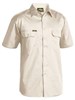 BISLEY MENS COOL LIGHTWEIGHT SHORT SLEEVE COTTON DRILL SHIRT  SAND  SIZE SMALL