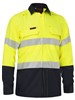 BISLEY BS8438T APEX 185 HI VIS FR RIPSTOP VENTED SHIRT WITH REFLECTIVE TAPE  YELLOWNAVY  SIZE MEDIUM