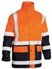 BISLEY HI VIS 2 TONE 5 IN 1 RAIN JACKET WITH REFLECTIVE TAPE  ORANGENAVY  SIZE 5XL