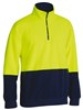 BISLEY BK6889 HI VIS 2 TONE 14 ZIP FLEECE PULLOVER  YELLOWNAVY  SIZE LARGE
