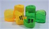 GNS PENCIL SHARPENER 2HOLE WITH CANISTER ASSORTED COLOURS