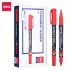 DELI MATE DUAL TIP MARKER BULLET TIP 10MM FINE TIP 05MM RED EACH