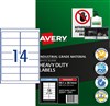 AVERY 959063 L7063 HEAVY DUTY LASER LABELS 14UP WHITE PACK 25