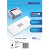 UNISTAT 38930 MULTIPURPOSE LABEL 4UP 105 X 148MM WHITE PACK 100