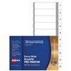 AVERY 85660 L741110 DIVIDER EXTRA WIDE 110 INDEX TAB A4 WHITE