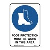 BRADY MANDATORY SIGN FOOT PROTECTION MUST BE WORN IN THIS AREA 450 X 300MM POLYPROPYLENE