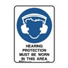 BRADY MANDATORY SIGN HEARING PROTECTION MUST BE WORN IN THIS AREA 450 X 300MM POLYPROPYLENE
