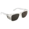FRONTSIDE SAFETY GLASSES SMOKE LENS WITH CLEAR FRAME