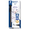 STAEDTLER 432 TRIANGULAR BALLPOINT STICK PEN MEDIUM BLACK BOX 10