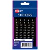 AVERY 932443 MULTIPURPOSE STICKERS 1500 12 X 12MM WHITE ON BLACK PACK 500