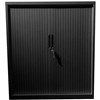 STEELCO TAMBOUR DOOR CABINET 2 SHELVES 1015H X 900W X 463D MM BLACK SATIN