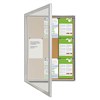 VISIONCHART TX WEATHER RESISTANT NOTICE CASE 1350 X 980MM SILVER FRAME CORK BACKGROUND