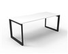 RAPID INFINITY DELUXE 1 PERSON LOOP LEG SINGLE SIDED WORKSTATION 1800 X 750 X 730MM NATURAL WHITE TOP  BLACK FRAME