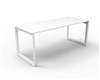 RAPID INFINITY DELUXE 1 PERSON LOOP LEG SINGLE SIDED WORKSTATION 1800 X 750 X 730MM NATURAL WHITE TOP  WHITE FRAME