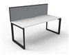 RAPID INFINITY DELUXE 1 PERSON LOOP LEG SINGLE SIDED WORKSTATION 1800 X 750 X 730MM GREY SCREENNATURAL WHITE TOPBLACK FRAME