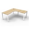 RAPID INFINITY DELUXE 1 PERSON PROFILE LEG SINGLE SIDED CORNER WORKSTATION 1800 X 1800 X 750 X 730MM NATURAL OAK TOP  WHITE FRAME