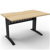 DELUXE RAPID SPAN STRAIGHT DESK METAL MODESTY PANEL 1200 X 750 X 730MM BLACKNATURAL OAK