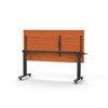 RAPIDLINE BOOST HEIGHT ADJUST FLIP TOP TABLE 1800 X 750 X 725MM CHERRY TOP AND BLACK PC FRAME