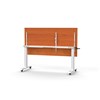 RAPIDLINE BOOST HEIGHT ADJUST FLIP TOP TABLE 1800 X 750 X 725MM CHERRY TOP AND WHITE PC FRAME