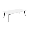 RAPIDLINE ETERNITY MEETING AND BOARDROOM TABLE RECTANGLE 2100 X 750 X 730MM WHITE TOP AND BLACK SATIN BASE