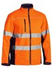 BISLEY BJ6059T HI VIS SOFT SHELL JACKET WITH REFLECTIVE TAPE  ORANGENAVY  SIZE 5XL