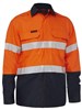 BISLEY APEX 160 HI VIS FR RIPSTOP VENTED SHIRT WITH REFLECTIVE TAPE  ORANGENAVY  SIZE MEDIUM