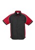 BIZ COLLECTION MENS NITRO SHORT SLEEVE SHIRT  BLACKREDWHITE  SIZE LARGE