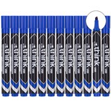 DELI THINK PERMANENT MARKER CHISEL TIP 5MM BLUE BOX 12