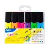 DELI HIGHLIGHTER CHISEL ASSORTED WALLET 6