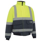 WORKIT 3003 HI VIS 2 TONE BOMBER JACKET WITH REFLECTIVE TAPE  YELLOWNAVY  SIZE 4XL