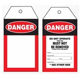 DANGER TAGS  PK100  TEAR PROOF  CW EYELET  STRING