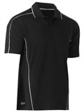 BISLEY COOL MESH POLO WITH REFLECTIVE PIPING  BLACK  SIZE 5XL