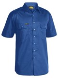 BISLEY MENS COOL LIGHTWEIGHT SHORT SLEEVE COTTON DRILL SHIRT  ROYAL  SIZE 6XL