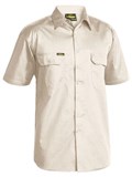 BISLEY MENS COOL LIGHTWEIGHT SHORT SLEEVE COTTON DRILL SHIRT  SAND  SIZE SMALL