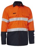 BISLEY BS8438T APEX 185 HI VIS FR RIPSTOP VENTED SHIRT WITH REFLECTIVE TAPE  ORANGENAVY  SIZE 4XL