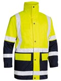 BISLEY BK6975 HI VIS 2 TONE 5 IN 1 RAIN JACKET WITH REFLECTIVE TAPE  YELLOWNAVY  SIZE 3XL