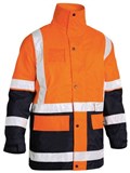 BISLEY HI VIS 2 TONE 5 IN 1 RAIN JACKET WITH REFLECTIVE TAPE  ORANGENAVY  SIZE 6XL