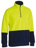 BISLEY BK6889 HI VIS 2 TONE 14 ZIP FLEECE PULLOVER  YELLOWNAVY  SIZE XL