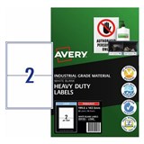 AVERY 959193 L7068 HEAVY DUTY LASER LABELS 2UP WHITE PACK 10