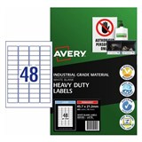 AVERY 959195 L4778 HEAVY DUTY LASER LABELS 48UP WHITE PACK 10