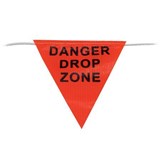 PROCHOICE DANGER DROP ZONE BUNTING TRIANGLE DAY SAFETY FLAGS 30M FLUORO ORANGE