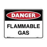BRADY DANGER SIGN FLAMMABLE GAS 450 X 600MM POLYPROPYLENE